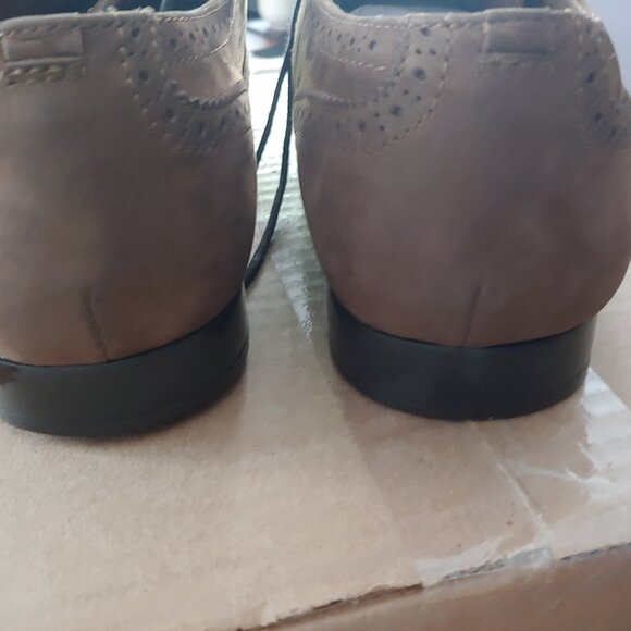 Mens Oxfords Dress Brown Tan Suede Upper Leather Shoes Size 11 - Picture 6 of 8